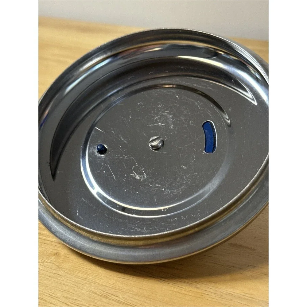T-Fal Pot Pan Vented Lid Only 6” Outer Edge, 5.5” Inner Lip, Blue Handle Vtg
